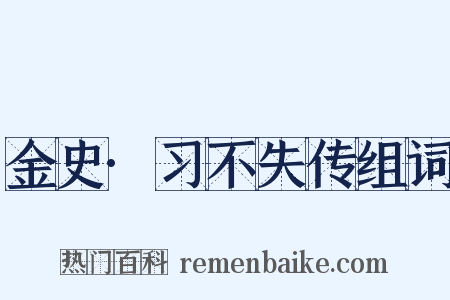 金史·习不失传组词是什么意思的图片